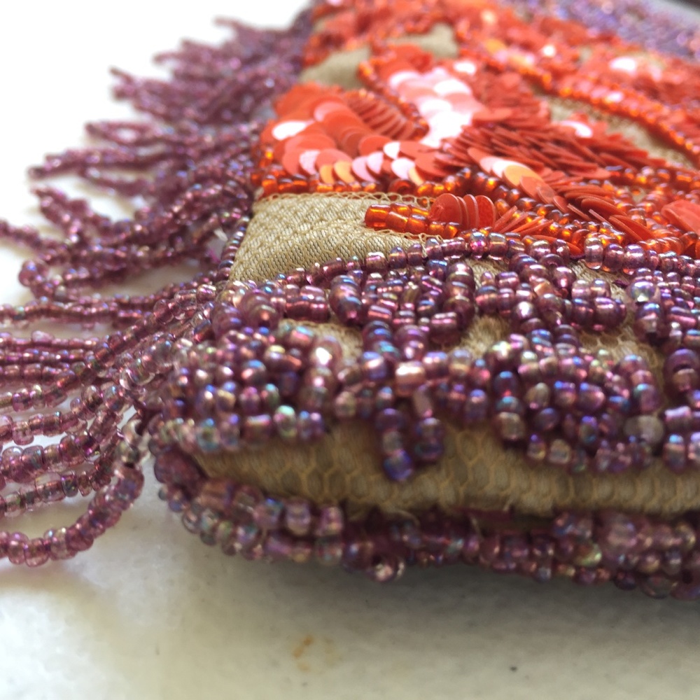 Jamin Puech Beaded & Sequin Bag- Purple & Orange - Picture 5 of 12